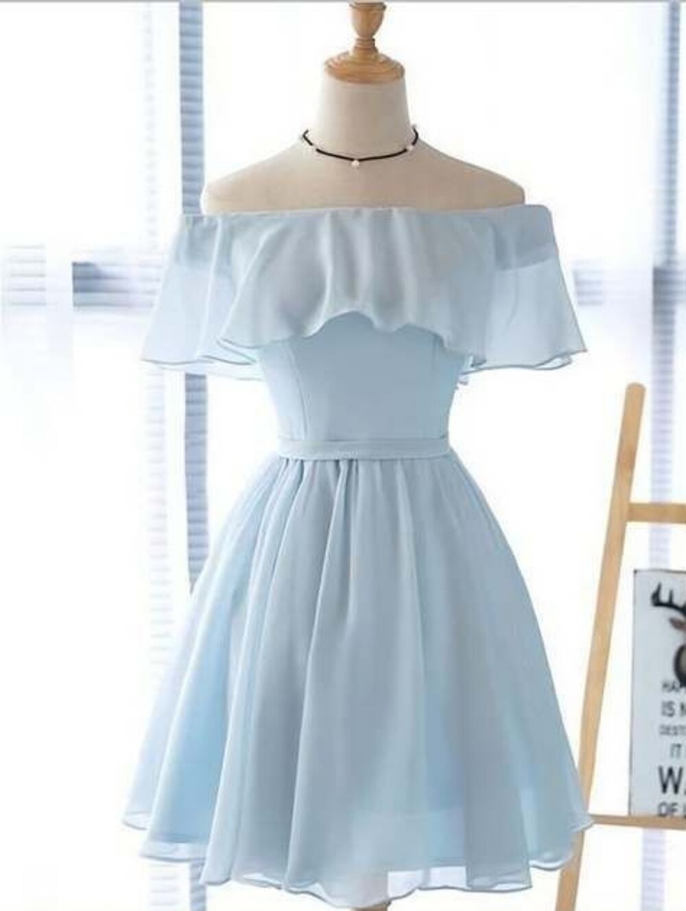 Light Blue Casual Women Dress